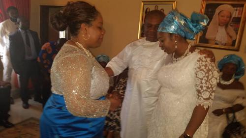 (L-R) Mrs. Ola Orji Isawa-Elaigwu (Daughter), Senator Orji Uzor Kalu & Mrs. Christiana Atabansi (Sister)