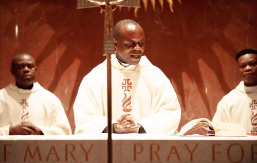 Reverend Fathers at the Requiem Mass at the National Shrine of Immaculate Conception Washington DC