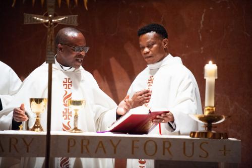 Reverend Fathers at the Requiem Mass at the National Shrine of Immaculate Conception Washington DC
