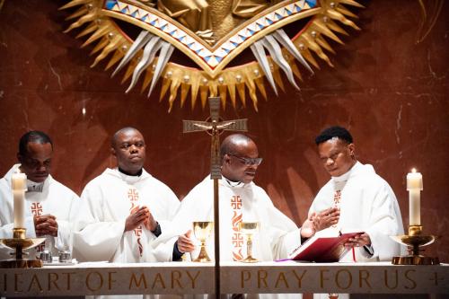 Reverend Fathers at the Requiem Mass at the National Shrine of Immaculate Conception Washington DC